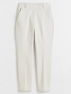 H&M Off-White Tailored Straight-Leg Trousers